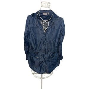 Beautiful CHICO’S Chicos Blue Chambray Drawstring Waist with pockets  lightweigh